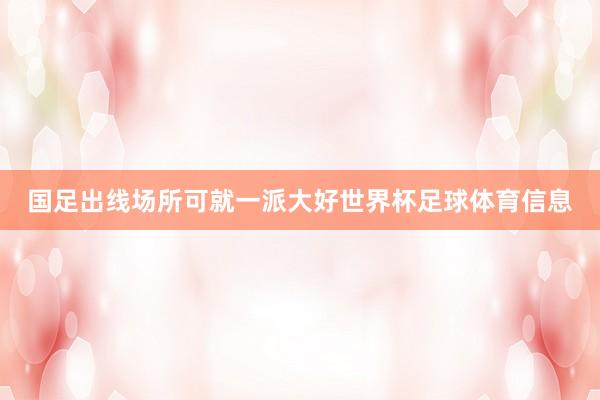 国足出线场所可就一派大好世界杯足球体育信息