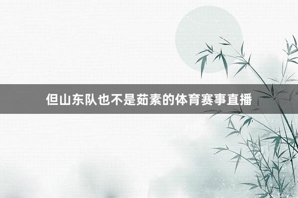 但山东队也不是茹素的体育赛事直播