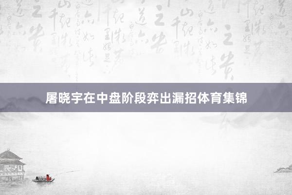 屠晓宇在中盘阶段弈出漏招体育集锦