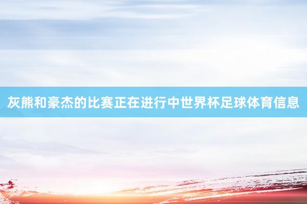 灰熊和豪杰的比赛正在进行中世界杯足球体育信息