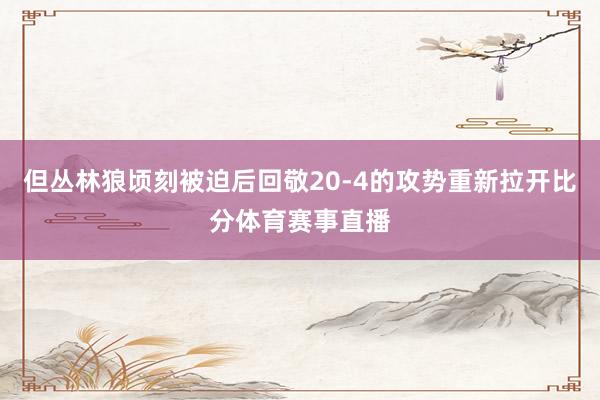 但丛林狼顷刻被迫后回敬20-4的攻势重新拉开比分体育赛事直播