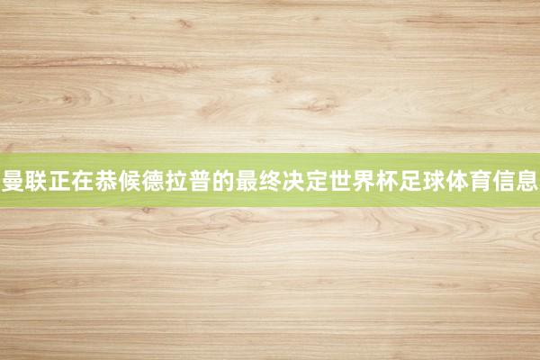 曼联正在恭候德拉普的最终决定世界杯足球体育信息