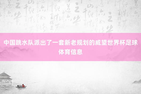 中国跳水队派出了一套新老规划的威望世界杯足球体育信息