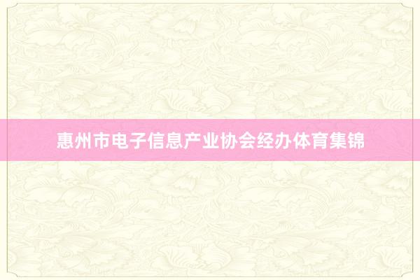 惠州市电子信息产业协会经办体育集锦
