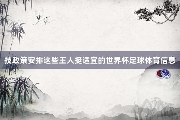 技政策安排这些王人挺适宜的世界杯足球体育信息