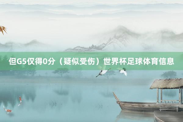 但G5仅得0分（疑似受伤）世界杯足球体育信息