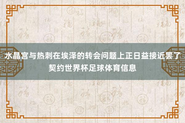 水晶宫与热刺在埃泽的转会问题上正日益接近罢了契约世界杯足球体育信息