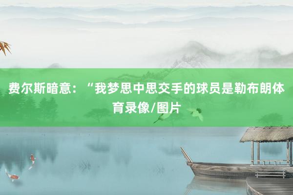 费尔斯暗意：“我梦思中思交手的球员是勒布朗体育录像/图片