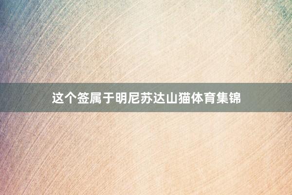 这个签属于明尼苏达山猫体育集锦