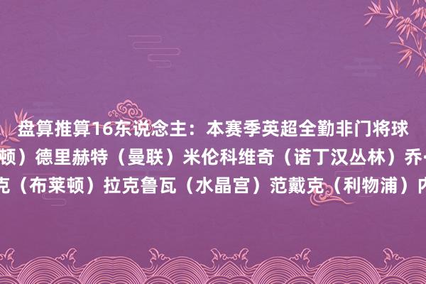 盘算推算16东说念主：本赛季英超全勤非门将球员：塔科夫斯基（埃弗顿）德里赫特（曼联）米伦科维奇（诺丁汉丛林）乔·罗登（利兹联）范赫克（布莱顿）拉克鲁瓦（水晶宫）范戴克（利物浦）内森·科林斯（布伦特福德）范登贝尔赫（布伦特福德）沃克（伯恩利）内科·威廉姆斯（诺丁汉丛林）扎卡（桑德兰）詹姆斯·加纳（埃弗顿）埃利奥特·安德森（诺丁汉丛林）索博斯洛伊（利物浦）鲍文（西汉姆联）    世界杯足球体育信息