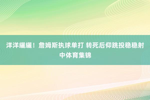 洋洋纚纚！詹姆斯执球单打 转死后仰跳投稳稳射中体育集锦