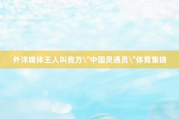 外洋媒体王人叫我方