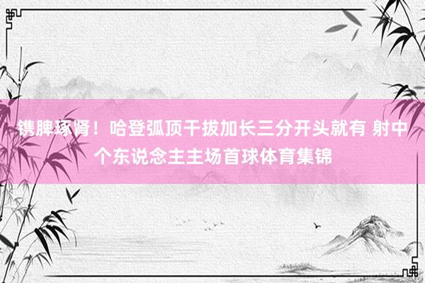 镌脾琢肾！哈登弧顶干拔加长三分开头就有 射中个东说念主主场首球体育集锦