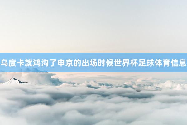 乌度卡就鸿沟了申京的出场时候世界杯足球体育信息