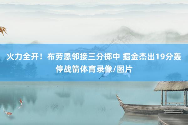 火力全开!布劳恩邻接三分掷中 掘金杰出19分轰停战箭体育录像/图片